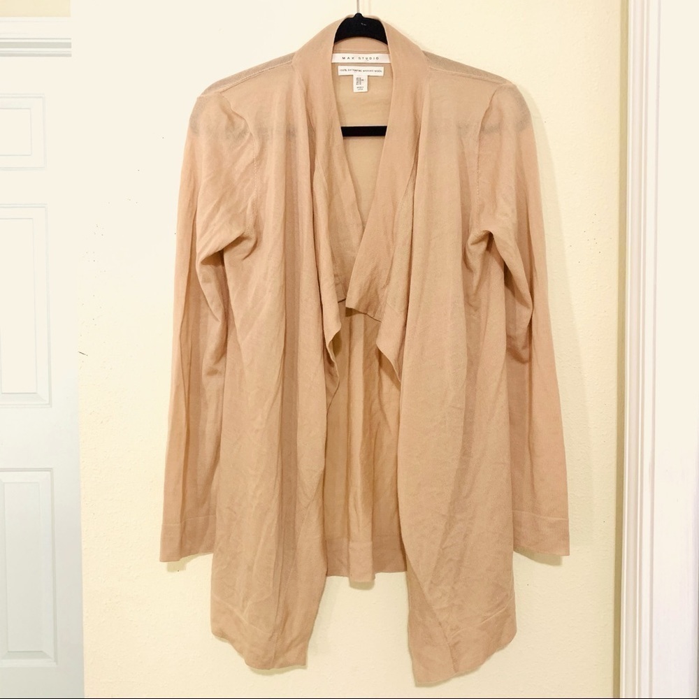 MAX STUDIO•Wool Womens Blazer Drapey Long Sleeve M